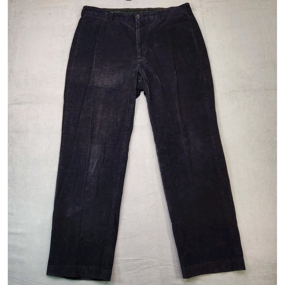 Brooks Brothers Country Club Corduroy Pants Men's 36x30 Navy Straight Stretch